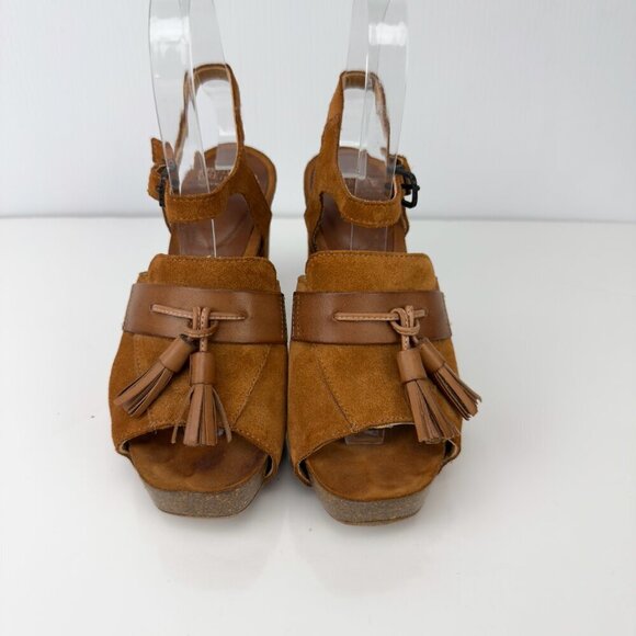 FRED DE LA BRETONNIÈRE Boho 70’s Tan Suede Tassel Platform Sandals sz 36 - Picture 10 of 15